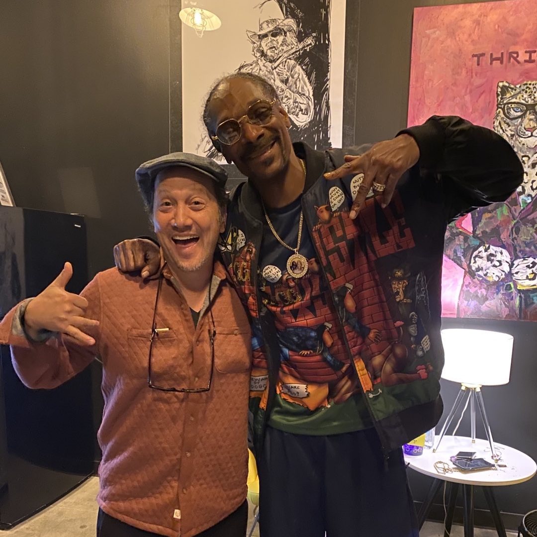 Rob Schneider with the popular American rapper Snoop Dog. 